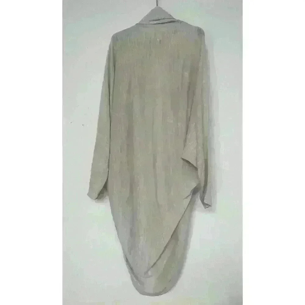 Theory long curved hem cardigan linen blend M/L - Picture 4 of 6
